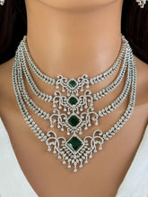 Emerald Cz Diamond necklace, American Diamond Necklace,Indian Pakistani jewelry for wedding, gift for her,bridal jewelry, Wedding collection