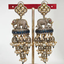 Victorian CZ Diamond Elephant Large Jhumka/Statement Earrings\CZ Indian Jhumka/Pakistani Jewelry/Indian Earring/Indian wedding/Gift for her
