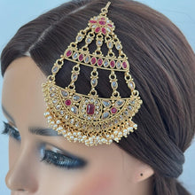 Gold Polki Kundan Pearl Passa, Jhoomer, Side tikka Indian Punjabi Pakistani wedding jewelry, jewelry, Hair accessories