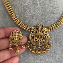 Ruby Gold Necklace, Goddess Laxmi South Indian Jewelry Temple Jewelry Guttapusalu Necklace Wedding necklace Bridal necklace Indian Necklace