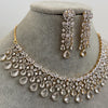 Gold tone American Diamond necklace/Delicate CZ Stones Necklace/Elegant/Unique Jewelry/Indian/Pakistani/Bollywood/Indian Wedding/Bridal