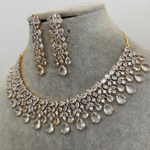 Gold tone American Diamond necklace/Delicate CZ Stones Necklace/Elegant/Unique Jewelry/Indian/Pakistani/Bollywood/Indian Wedding/Bridal