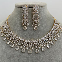Gold tone American Diamond necklace/Delicate CZ Stones Necklace/Elegant/Unique Jewelry/Indian/Pakistani/Bollywood/Indian Wedding/Bridal