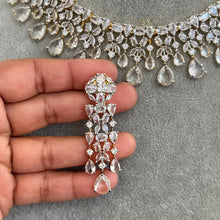 Gold tone American Diamond necklace/Delicate CZ Stones Necklace/Elegant/Unique Jewelry/Indian/Pakistani/Bollywood/Indian Wedding/Bridal