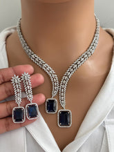 Emerald Green Silver CZ Diamond necklace, American Diamond Necklace,Indian pakistani jewelry for wedding, gift for her, bridal jewelry