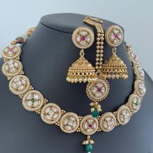 RubyGreen gold Fine Kundan Polki Kundan choker Antique necklace wedding jewelry Indian Jewelry Pakistani Jewelry Wedding necklace Bridal