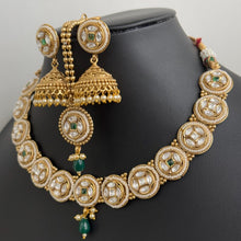 Green gold Fine Kundan Polki Kundan choker Antique necklace wedding jewelry Indian Pakistani Jewelry Wedding necklace Bridal necklace