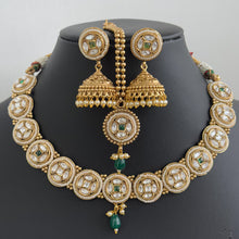 Green gold Fine Kundan Polki Kundan choker Antique necklace wedding jewelry Indian Pakistani Jewelry Wedding necklace Bridal necklace