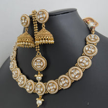 Gold Fine Kundan Polk necklace/South Indian/Temple Jewelry/Matt gold necklace/Rajwadi Necklace/Indian Wedding necklace/Bridal necklace