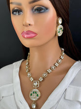 Green Kundan Antique Gold plated Victorian necklace, Indian Pakistani wedding jewelry, bridal jewelry, Kundan necklace, Designer necklace