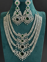 Emerald Cz Diamond necklace, American Diamond Necklace,Indian Pakistani jewelry for wedding, gift for her,bridal jewelry, Wedding collection