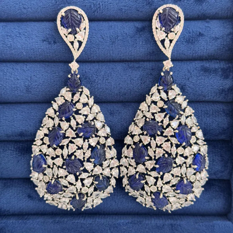 American Diamond earrings/Indian Jewelry/Pakistani Jewelry/Cocktail cz earrings /CZ earrings/AD earrings/Statement earrings/Gift for her