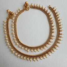 Gold Plated Anklet Pair/Payal/Moti Payal/Jhanjran/Panjeb/Pajeb/Indian Traditional Anklets/Indian Jewelry/ Pakistani Jewelry/ Boho Jewelry