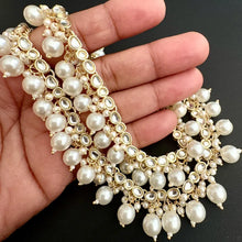 Gold Plated Pearl Kundan Anklet Pair/Payal/Moti Payal/Jhanjran/Panjeb/Pajeb/Indian Traditional Anklets/Indian Jewelry/ Pakistani Jewelry