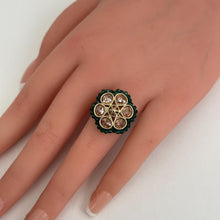 Antique Dull Gold Polki Reverse AD Ring/Adjustable Ring/Indian Ring/Pakistani Jewelry/Indian Jewelry/Bollywood Jewelry/Wedding jewelry