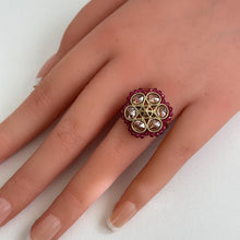 Antique Dull Gold Polki Reverse AD Ring/Adjustable Ring/Indian Ring/Pakistani Jewelry/Indian Jewelry/Bollywood Jewelry/Wedding jewelry