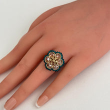 Antique Dull Gold Polki Reverse AD Ring/Adjustable Ring/Indian Ring/Pakistani Jewelry/Indian Jewelry/Bollywood Jewelry/Wedding jewelry
