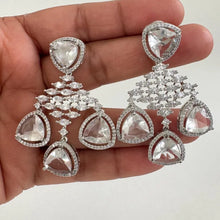 CZ diamond earrings, Indian CZ earrings, american diamond earrings, pakistani jewelry, AD earrings, cocktail earrings, gift for her