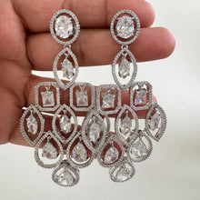 CZ Diamond earrings, Indian CZ earrings, American diamond earrings, Pakistani jewelry, AD earrings, cocktail earrings, gift for her