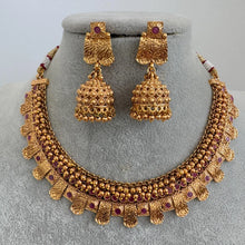 Ruby Gold Necklace South Indian Jewelry Temple Jewelry Guttapusalu Necklace Wedding necklace