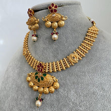 RubyGreen Gold Polki Kundan Necklace set/Indian Jewelry/Pakistani Jewelry set/Weddings necklace/Bridal necklace/Indian necklace