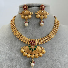 RubyGreen Gold Polki Kundan Necklace set/Indian Jewelry/Pakistani Jewelry set/Weddings necklace/Bridal necklace/Indian necklace
