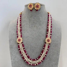 Ruby Kundan long necklace/Indian jewelry/Kundan rani haar/Mala necklace set/Indian Wedding/Bridal Necklace/Punjabi Jewelry/Pakistani Jewelry