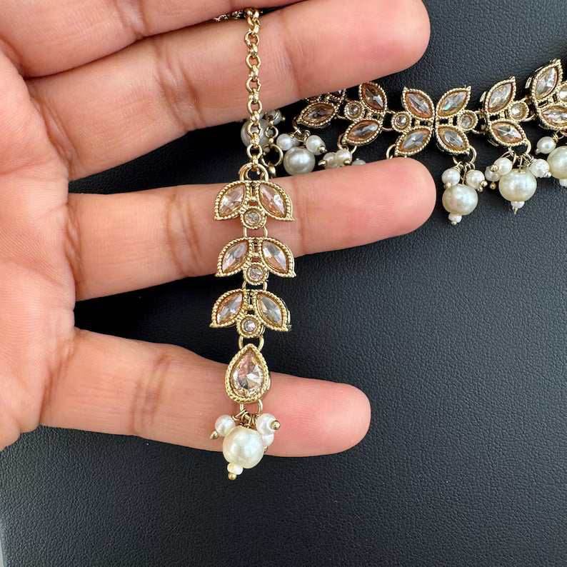 Antique Polki Kundan necklace/Indian jewelry/Punjabi/Pakistani/Wedding necklace/Bridal necklace/Indian necklace