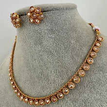 Gold Polki Kundan necklace/South Indian Jewelry/Delicate Necklace/Guttapusalu Necklace/Wedding necklace/Bridal necklace/Indian necklace