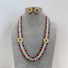 Rubygreen Kundan long necklace/Indian jewelry/Kundan rani haar/Mala necklace/Indian Wedding/Bridal Necklace/Punjabi Jewelry/Pakistani Jewelr