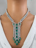 RamaGreen Silver CZ Diamond necklace, American Diamond Necklace,Indian pakistani jewelry for wedding, gift for her, bridal jewelry