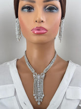 White Silver CZ Diamond necklace, American Diamond Necklace,Indian pakistani jewelry for wedding, gift for her, bridal jewelry