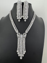 White Silver CZ Diamond necklace, American Diamond Necklace,Indian pakistani jewelry for wedding, gift for her, bridal jewelry