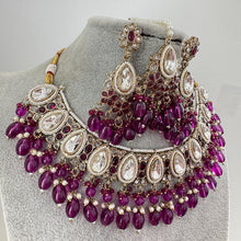 Purple Kundan Necklace Set/ Kundan Choker/ Bollywood Jewelry/ Indian jewelry/ Pakistani necklace/ punjabi /bridal necklace/indian wedding