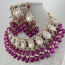 Purple Kundan Necklace Set/ Kundan Choker/ Bollywood Jewelry/ Indian jewelry/ Pakistani necklace/ punjabi /bridal necklace/indian wedding