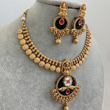 RubyGreen Gold Necklace Antique Temple Necklace With Gold Plating Guttapusalu Necklace Wedding necklace Bridal necklace Indian Necklace