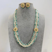 Mint Green Kundan long necklace/Indian jewelry/Kundan rani haar/Mala necklace/Indian Wedding/Bridal Necklace/Punjabi Jewelry/Pakistani