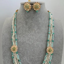 Mint Green Kundan long necklace/Indian jewelry/Kundan rani haar/Mala necklace/Indian Wedding/Bridal Necklace/Punjabi Jewelry/Pakistani