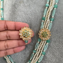 Mint Green Kundan long necklace/Indian jewelry/Kundan rani haar/Mala necklace/Indian Wedding/Bridal Necklace/Punjabi Jewelry/Pakistani