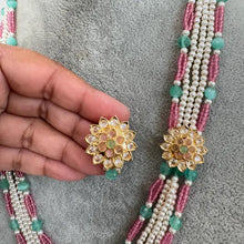 MintPink Kundan long necklace/Indian jewelry/Kundan rani haar/Mala necklace/Indian Wedding/Bridal Necklace/Punjabi Jewelry/Pakistani