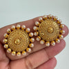 Gold Pearl Stud Earrings/Indian Studs/Indian Earrings/Indian Jewelry/Kundan Studs/Sabyasachi studs/Bridal Jewelry/Indian wedding
