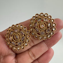 Gold Polki Stud Earrings/ Gold Stud Earrings/Indian Studs/Indian Jewelry/Kundan Studs/Sabyasachi studs/Bridal Jewelry/Indian wedding