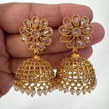 Gold Polki Jhumka/Stone Jhumka/Indian Jewelry/Indian jhumka earrings/Pakistani Jewelry/Indian earrings/Temple jewelry/Jhumka earrings/bridal