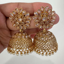 Gold Plated Polki Jhumka/stone Jhumka/Indian Jewelry/Pakistani/Punjabi/Indian/Statement earring/Bridal earring/Indian wedding