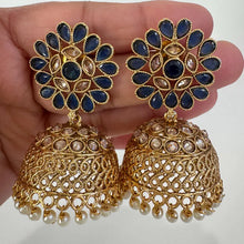 Gold Plated Polki Jhumka/stone Jhumka/Indian Jewelry/Pakistani/Punjabi/Indian/Statement earring/Bridal earring/Indian wedding