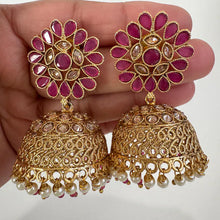 Gold Plated Polki Jhumka/stone Jhumka/Indian Jewelry/Pakistani/Punjabi/Indian/Statement earring/Bridal earring/Indian wedding