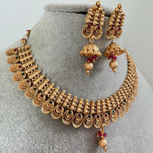 RubyGreen Gold Necklace South Indian Jewelry Temple Jewelry Guttapusalu Necklace Wedding necklace