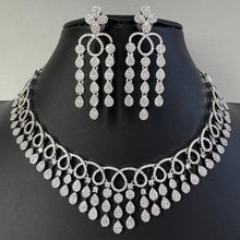 White silver American Diamond necklace/Delicate CZ Stones Necklace/Elegant/Unique Jewelry/Indian/Pakistani/Bollywood/Indian Wedding/Bridal
