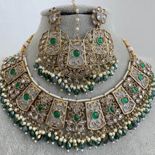 Green Polki Kundan Necklace set/Statement Necklace Set/Indian Jewelry/Pakistani Jewelry set/Wedding necklace/Bridal necklace/Indian