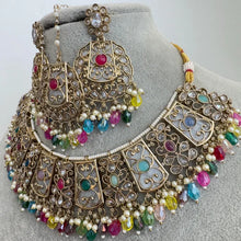 Navratan Polki Kundan Necklace set/Statement Necklace Set/Indian Jewelry/Pakistani Jewelry set/Wedding necklace/Bridal necklace/Indian